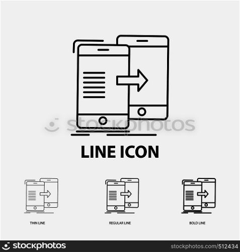 data, Sharing, sync, synchronization, syncing Icon in Thin, Regular and Bold Line Style. Vector illustration. Vector EPS10 Abstract Template background