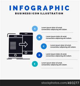 data, Sharing, sync, synchronization, syncing Infographics Template for Website and Presentation. GLyph Gray icon with Blue infographic style vector illustration.. Vector EPS10 Abstract Template background