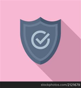 Data shield icon flat vector. Cyber protect. Internet stroke. Data shield icon flat vector. Cyber protect