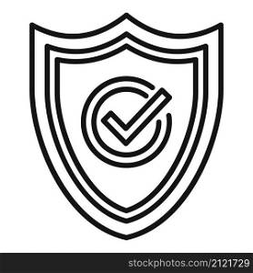 Data shield icon outline vector. Cyber protect. Internet stroke. Data shield icon outline vector. Cyber protect