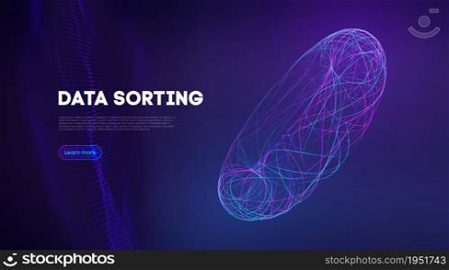 Data sorting information infographic. Data funnel ai network. Technology background concept sorting data. Network communication vector background.. Data sorting information infographic. Data funnel ai network. Technology blockchain background concept sorting data. Network communication vector background.
