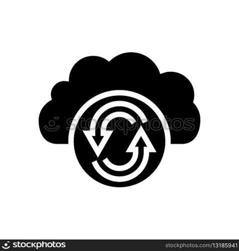 data synchronization cloud computing glyph icon vector. data synchronization cloud computing sign. isolated symbol illustration. data synchronization cloud computing glyph icon vector illustration