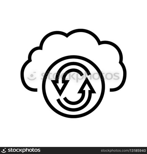 data synchronization cloud computing line icon vector. data synchronization cloud computing sign. isolated contour symbol black illustration. data synchronization cloud computing line icon vector illustration