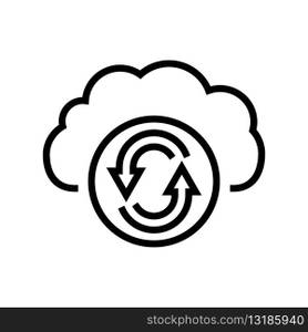 data synchronization cloud computing line icon vector. data synchronization cloud computing sign. isolated contour symbol black illustration. data synchronization cloud computing line icon vector illustration