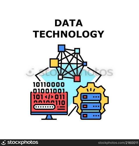Data Technology abstract concept. tech network. modern science. digital computer vector concept color illustration. Data Technology icon vector illustration