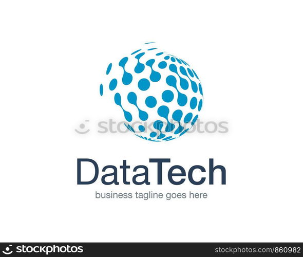 Data Technology Logo Icon Vector