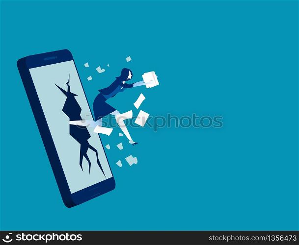 Data theft on business mobile phone, Concept technology programing, Hacker, Attack, Device.