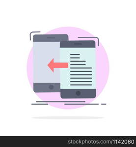 data, transfer, mobile, management, Move Flat Color Icon Vector