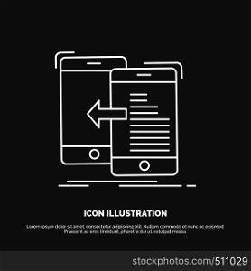 data, transfer, mobile, management, Move Icon. Line vector symbol for UI and UX, website or mobile application. Vector EPS10 Abstract Template background