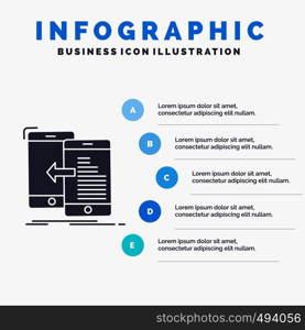 data, transfer, mobile, management, Move Infographics Template for Website and Presentation. GLyph Gray icon with Blue infographic style vector illustration.. Vector EPS10 Abstract Template background