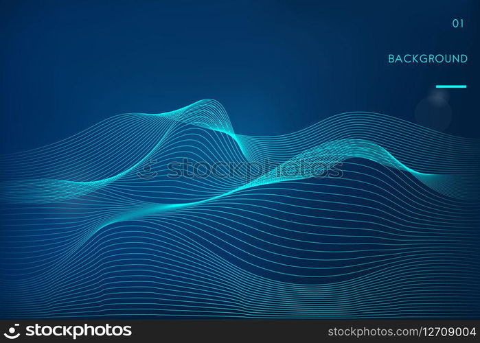 Data visualization dynamic wave pattern vector