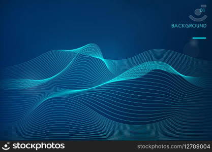Data visualization dynamic wave pattern vector