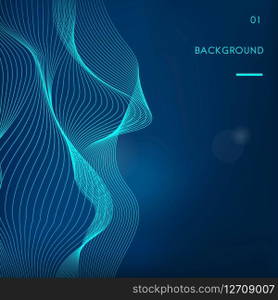 Data visualization dynamic wave pattern vector