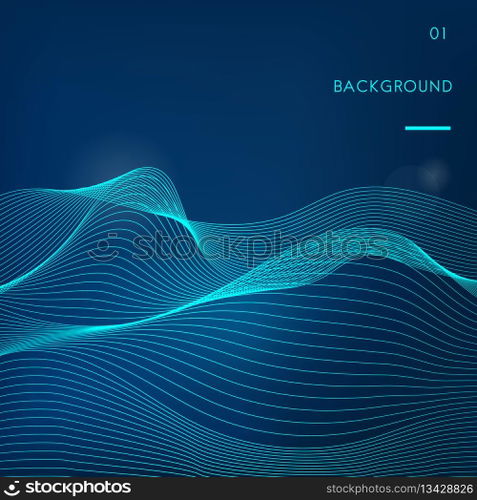 Data visualization dynamic wave pattern vector