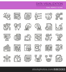 Data Visualization Elements , Thin Line and Pixel Perfect Icons