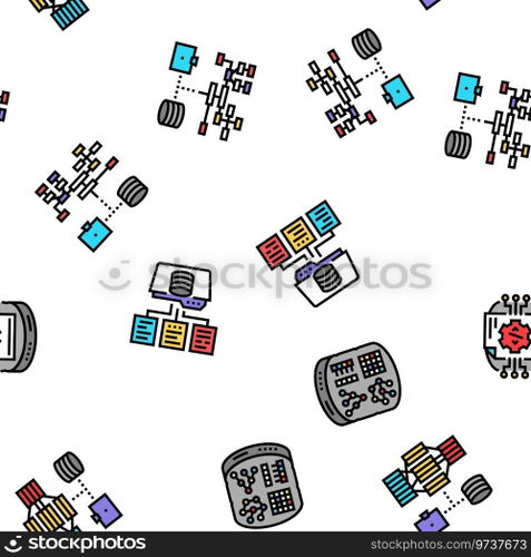 database administrator server vector seamless pattern thin line illustration. database administrator server seamless pattern vector