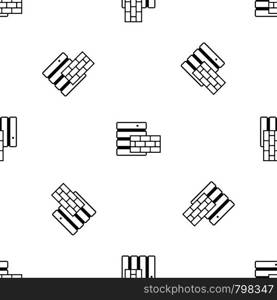 Database and brick wall pattern repeat seamless in black color for any design. Vector geometric illustration. Database and brick wall pattern seamless black