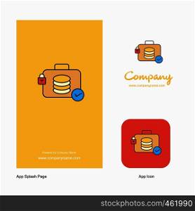 Database briefcase Company Logo App Icon and Splash Page Design. Creative Business App Design Elements