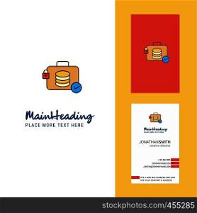 Database briefcase Creative Logo and business card. vertical Design Vector