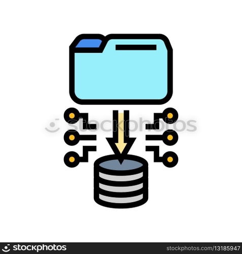 database cloud computing color icon vector. database cloud computing sign. isolated symbol illustration. database cloud computing color icon vector illustration