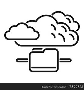 Database cloud icon outline vector. Platform system. Client access. Database cloud icon outline vector. Platform system