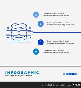 database, data, architecture, infographics, monitoring Infographics Template for Website and Presentation. Line Blue icon infographic style vector illustration. Vector EPS10 Abstract Template background