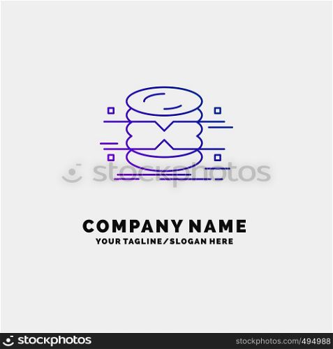 database, data, architecture, infographics, monitoring Purple Business Logo Template. Place for Tagline. Vector EPS10 Abstract Template background