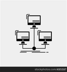 database, distributed, connection, network, computer Glyph Icon. Vector isolated illustration. Vector EPS10 Abstract Template background