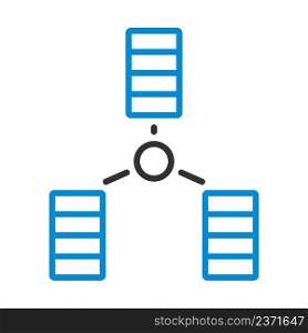 Database Icon. Editable Bold Outline With Color Fill Design. Vector Illustration.