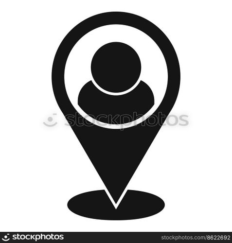 Database location icon simple vector. Crm data. Client system. Database location icon simple vector. Crm data