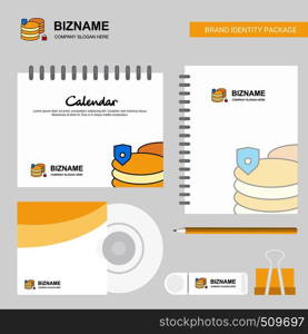 Database Logo, Calendar Template, CD Cover, Diary and USB Brand Stationary Package Design Vector Template