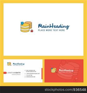 Database Logo design with Tagline & Front and Back Busienss Card Template. Vector Creative Design