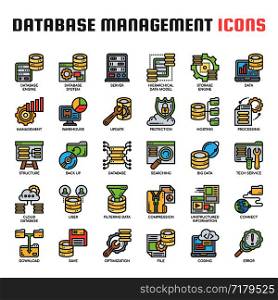 Database Management , Thin Line and Pixel Perfect Icons