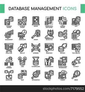 Database Management , Thin Line and Pixel Perfect Icons