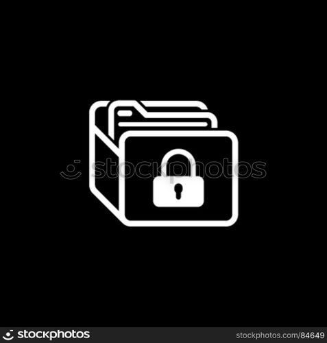 Database Security Icon. Flat Design.. Database Security Icon. Security concept with a database and a padlock. Isolated Illustration. App Symbol or UI element.