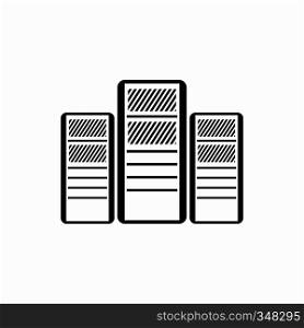 Database servers icon in simple style isolated on white background. Database servers icon, simple style