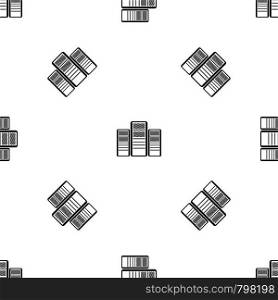 Database servers pattern repeat seamless in black color for any design. Vector geometric illustration. Database servers pattern seamless black