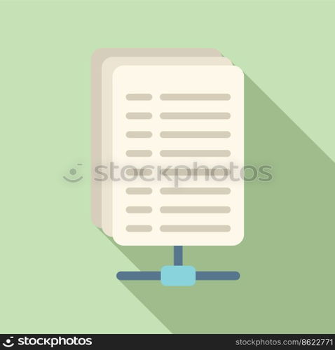 Database sheet icon flat vector. Crm data. Software platform. Database sheet icon flat vector. Crm data
