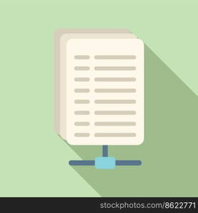 Database sheet icon flat vector. Crm data. Software platform. Database sheet icon flat vector. Crm data