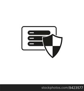 Database shield flat icon. Vector illustration. EPS 10. stock image.. Database shield flat icon. Vector illustration. EPS 10.