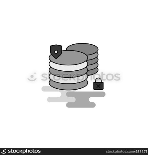Database Web Icon. Flat Line Filled Gray Icon Vector