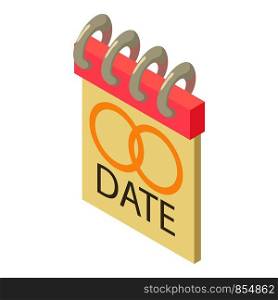 Date icon. Isometric illustration of date vector icon for web. Date icon, isometric style