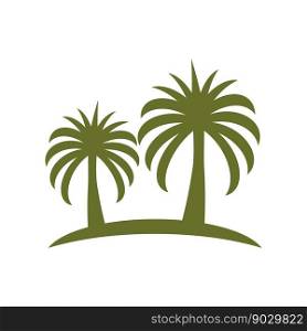 Date tree palm logo vector illustration flat design