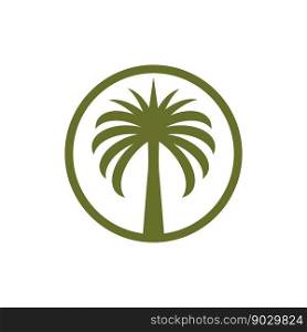 Date tree palm logo vector illustration flat design