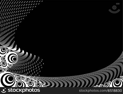 Dated black and white design inspired by the 70s with copy space. 70s black and white