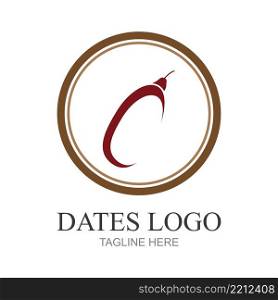 Dates Fruit logo designs, Arabian Fruit logo template