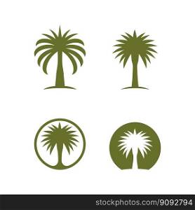 Dates tree palm logo vector illustration flat design