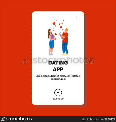 Dating App Use Boy And Girl Find Partner Vector. Dating App Man And Woman Using For Searching Love Online. Characters Search Boyfriend And Girlfriend Online Web Flat Cartoon Illustration. Dating App Use Boy And Girl Find Partner Vector