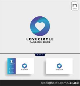 dating love circle gradient logo template vector illustration icon element isolated with business card - vector. dating love circle gradient logo template vector illustration icon element isolated