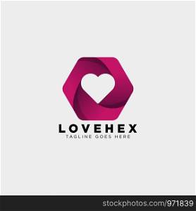 dating love hexagon gradient logo template vector illustration icon element isolated -vector. dating love hexagon gradient logo template vector illustration icon element isolated